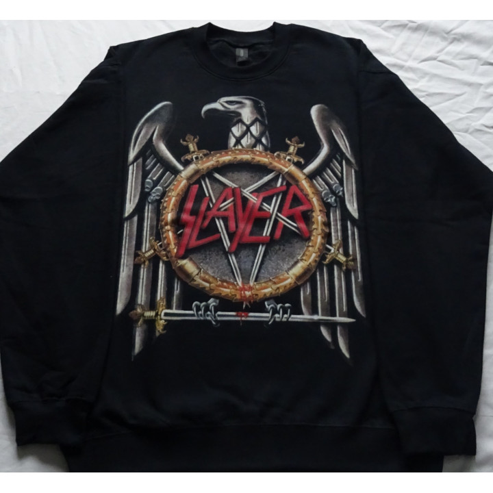 Slayer Eagle Crew Neck Sweater Official Oversized Crewneck Sweatshirt Gildan Without a Hood Männer Ohne Kapuze Thrash Metal