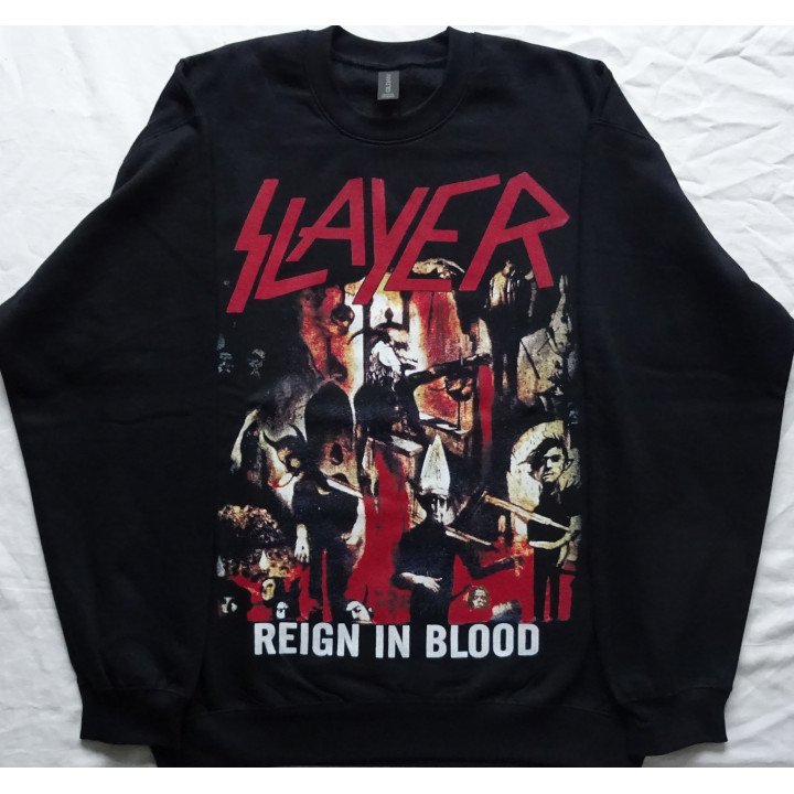 Slayer Reign in Blood Crew Neck Sweater Official Oversized Crewneck Sweatshirt Gildan Without a Hood Männer Ohne Kapuze Thrash M