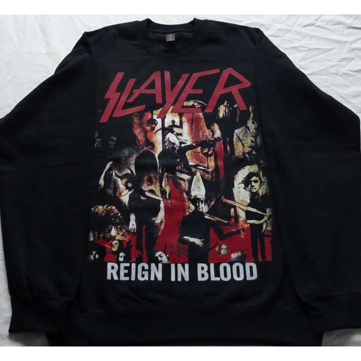 Slayer Reign in Blood Crew Neck Sweater Official Oversized Crewneck Sweatshirt Gildan Without a Hood Männer Ohne Kapuze Thrash M