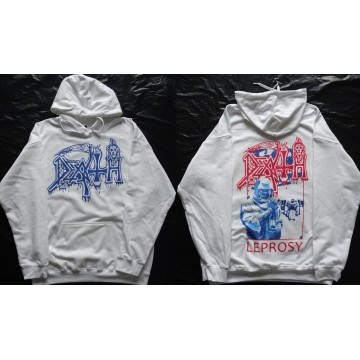 Death Leprosy Posterized White Pull Over Hoodie New Official Kapuzenjacke All Size Alle Größe Death Metal