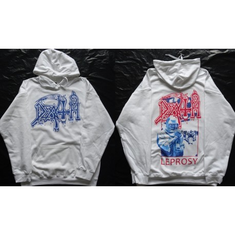 Death Leprosy Posterized White Pull Over Hoodie New Official Kapuzenjacke All Size Alle Größe Death Metal