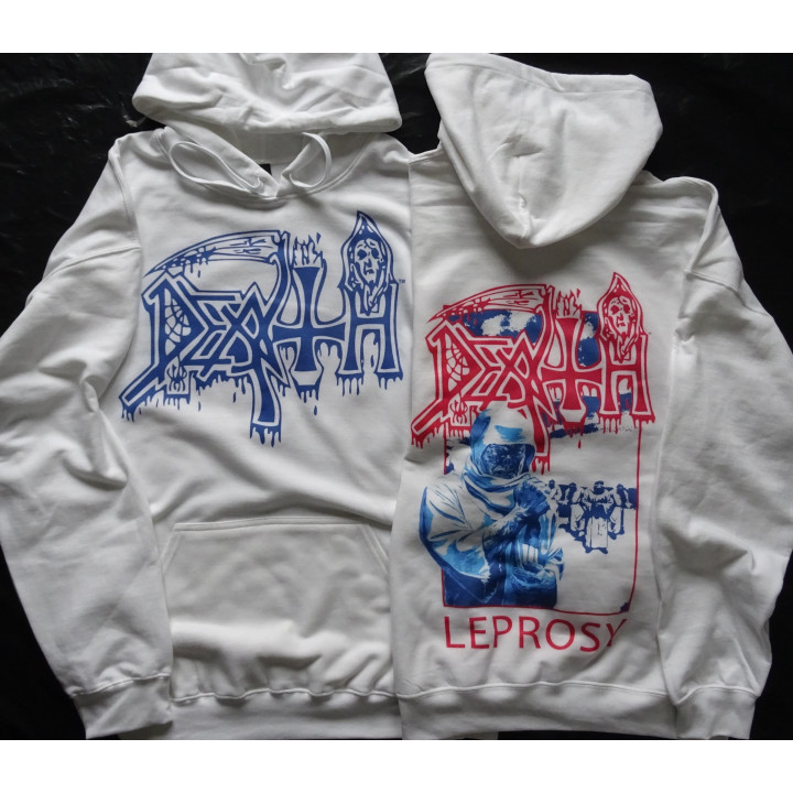 Death Leprosy Posterized White Pull Over Hoodie New Official Kapuzenjacke All Size Alle Größe Death Metal