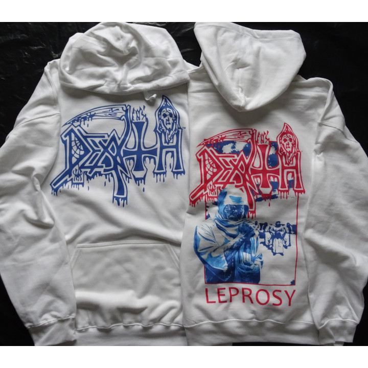 Death Leprosy Posterized White Pull Over Hoodie New Official Kapuzenjacke All Size Alle Größe Death Metal