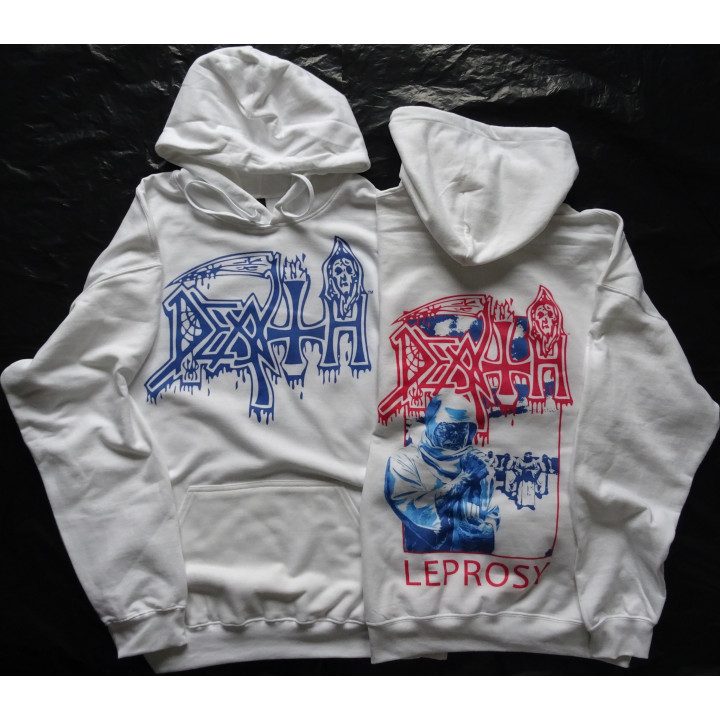 Death Leprosy Posterized White Pull Over Hoodie New Official Kapuzenjacke All Size Alle Größe Death Metal