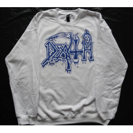 Death Posterized White Crewneck Sweatshirt New Official Pullover All Size Alle Größe Death Metal Real Photo