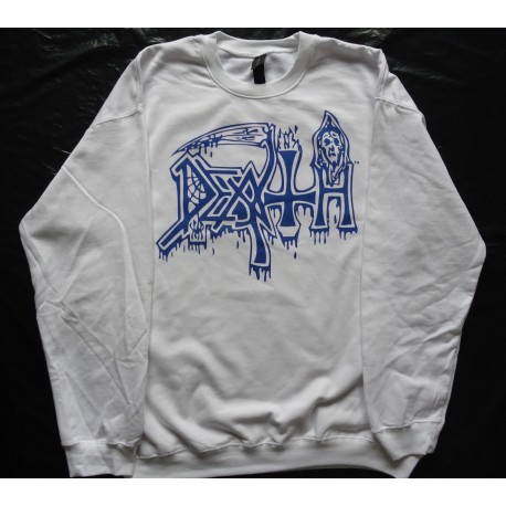 Death Posterized White Crewneck Sweatshirt New Official Pullover All Size Alle Größe Death Metal Real Photo